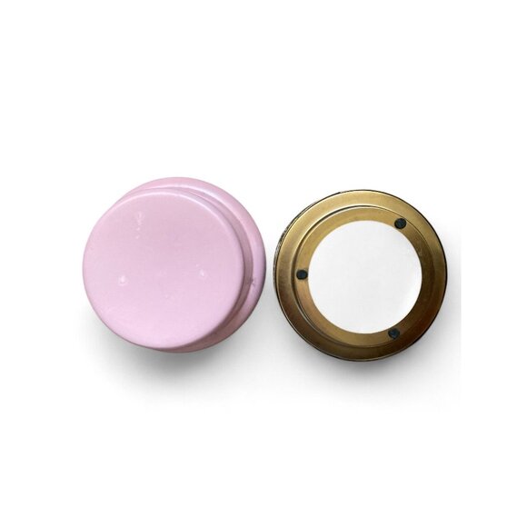 Vintage Pink Ceramic Serving Dish Cattail Metal Holder by Northington USA made - Picture 4 of 7